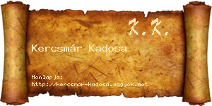 Kercsmár Kadosa névjegykártya